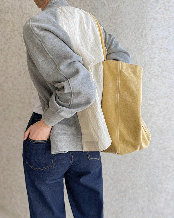 配色コットンカーディガン