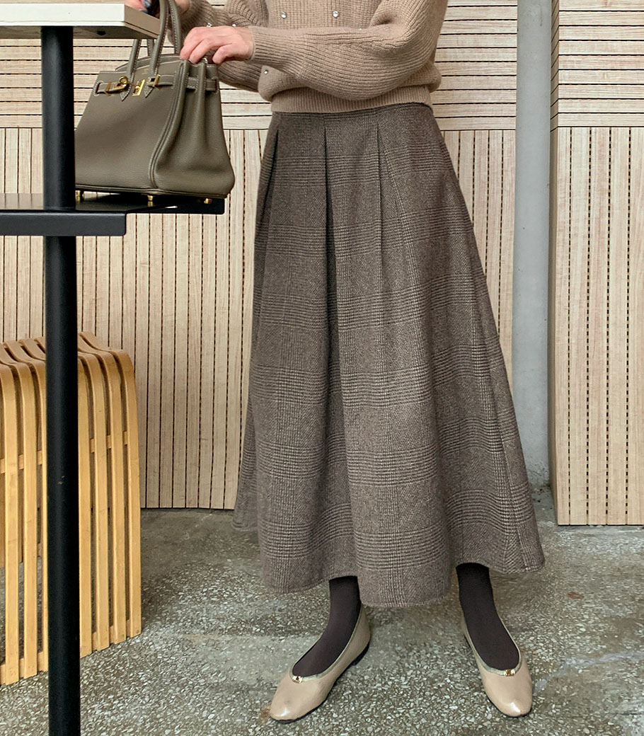 チェックウールスカート