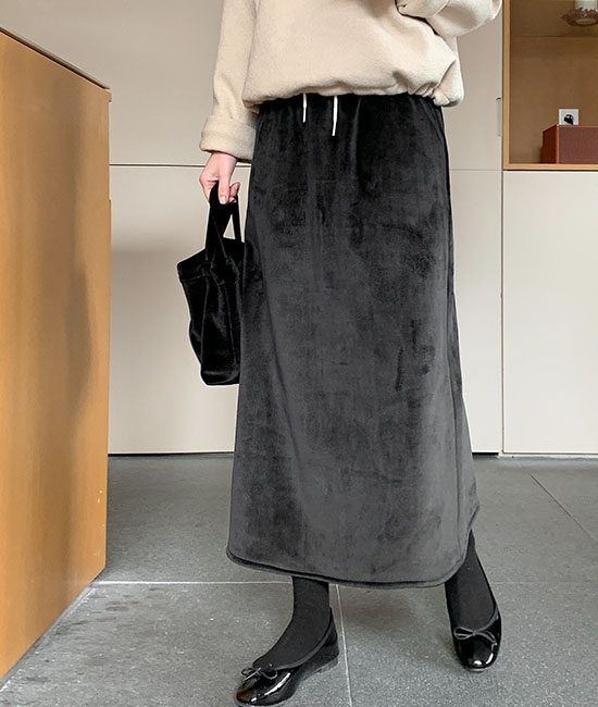 ミンク起毛ベロアスカート