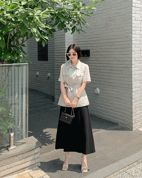 ルマイン - ベイリネン半そでジャケット