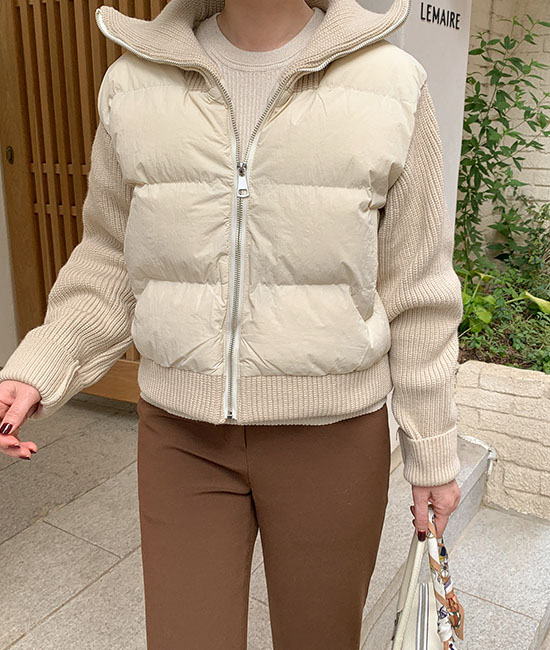 配色ニットバディング