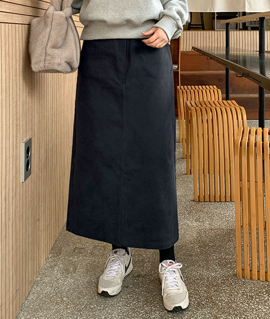 피치 기모 롱스커트