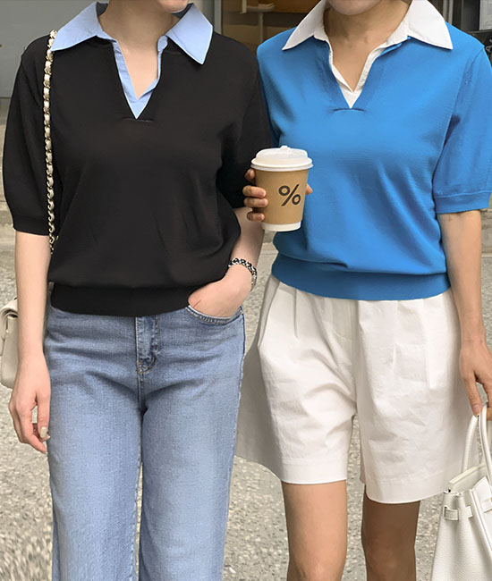 レイヤーカラーニット