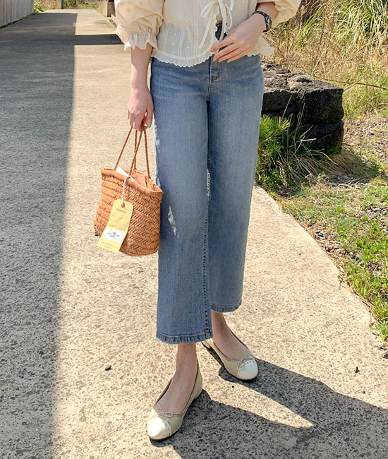 トリー8部デニムパンツ