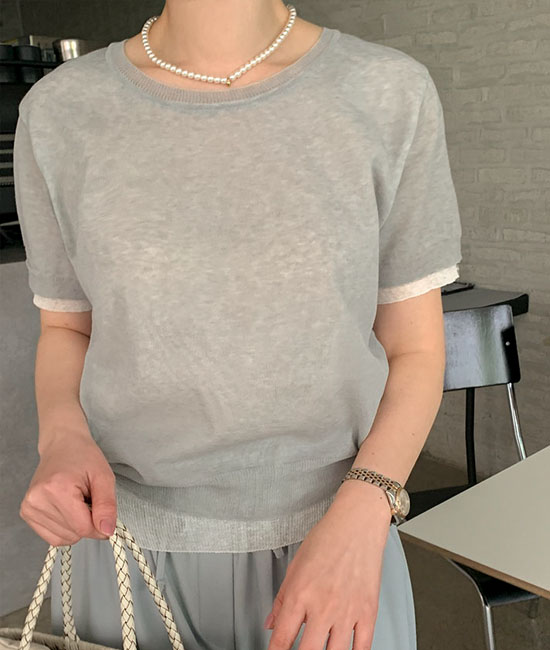 レイヤードリネンニット