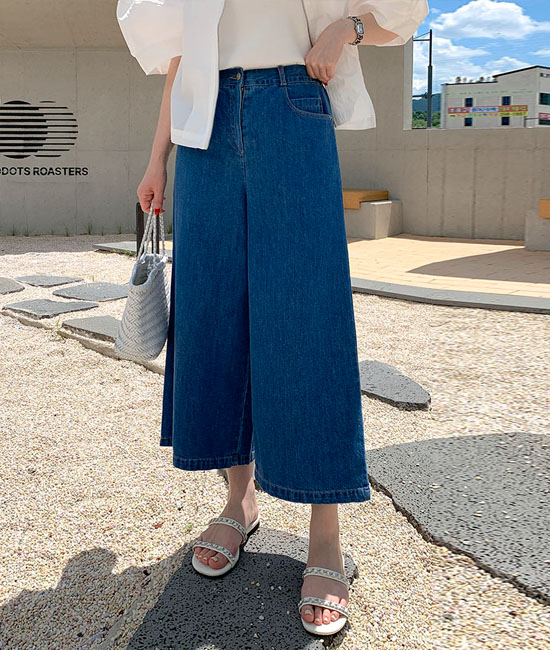 ライトクール8部デニムパンツ