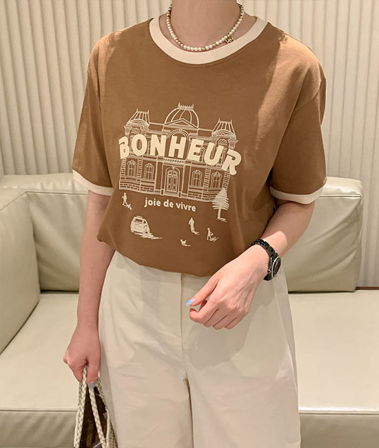 ボネル配色半そでティー