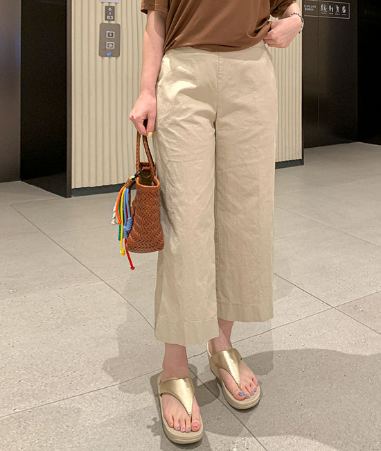グッドスパンストレート8部パンツ