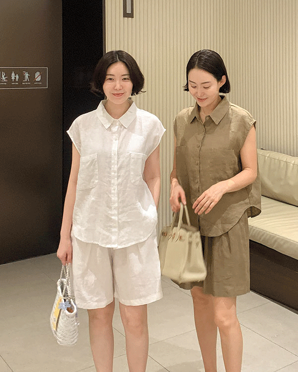 モダンリネンシャツ