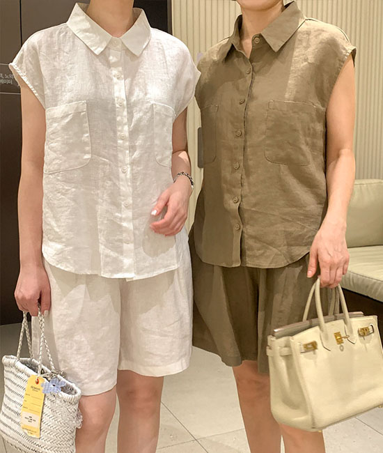 モダンリネンシャツ