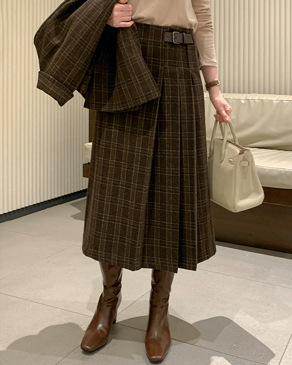 ベニー チェック ウール スカート