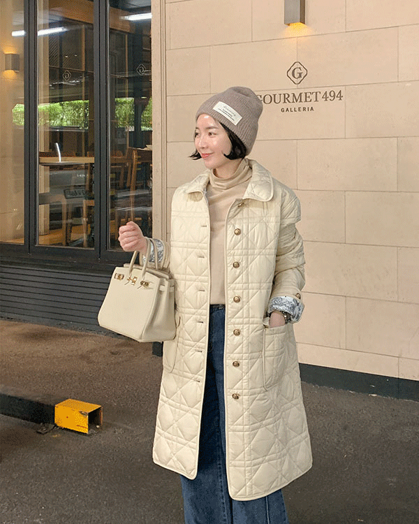 カルキルティングジャケット-ロングver。