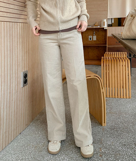 エブリコーデュロイ起毛ストレートパンツ