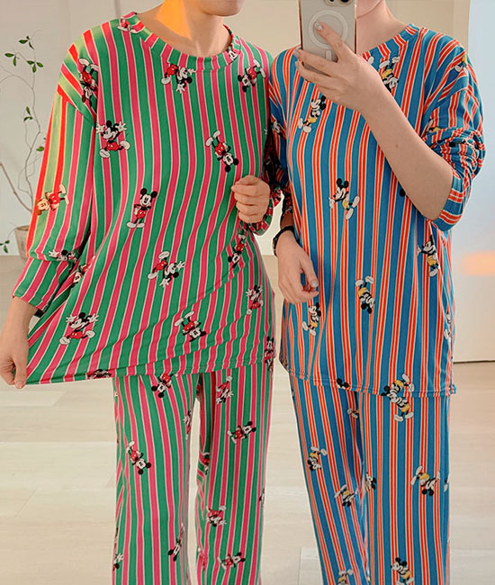 ディズニーストライプパジャマセット