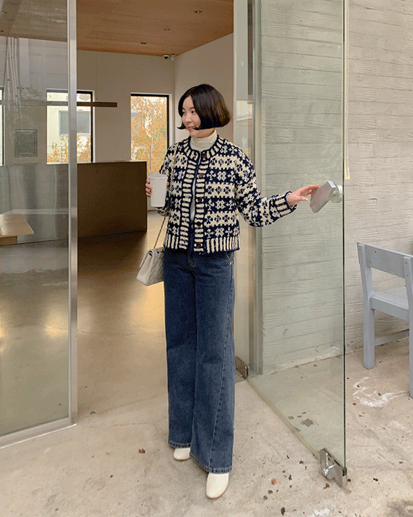 雪花 パタン カーディガン