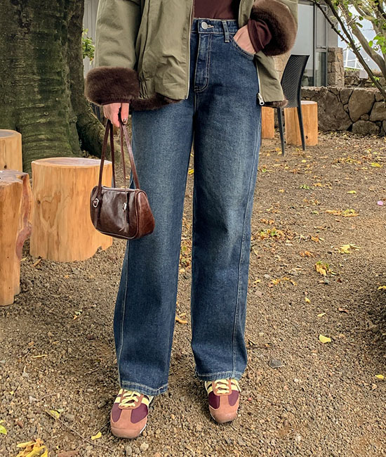 排気ピット起毛デニムパンツ