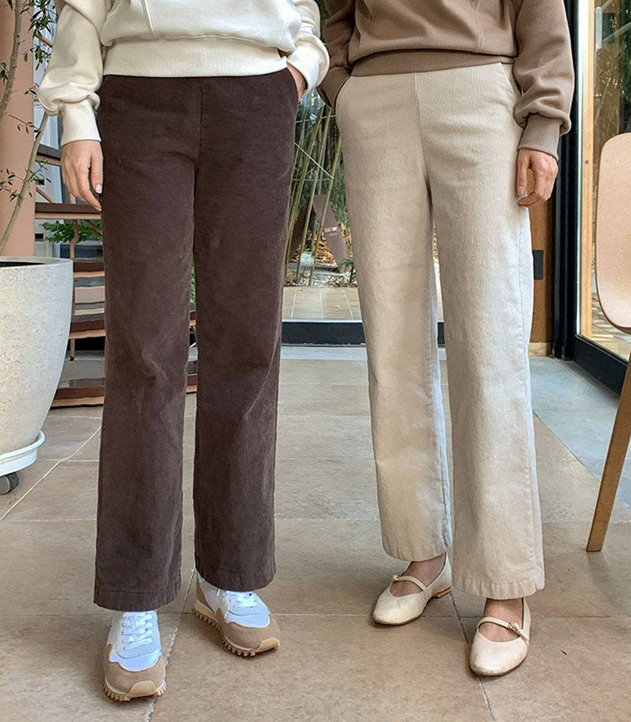 グッドスパンストレートコーデュロイパンツ-起毛ver.