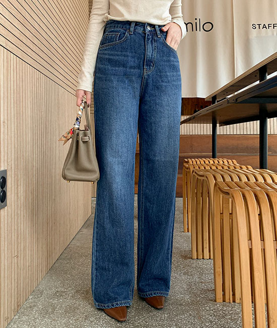 アワーストレート起毛デニムパンツ