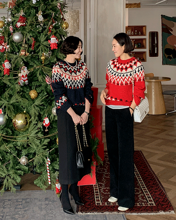 ハンドメイド ノルディックニット