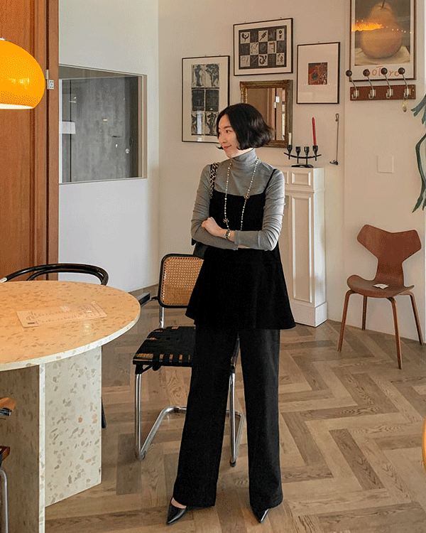 ベルベットレイヤード袖なし