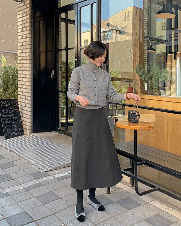 毛織フレアスカート