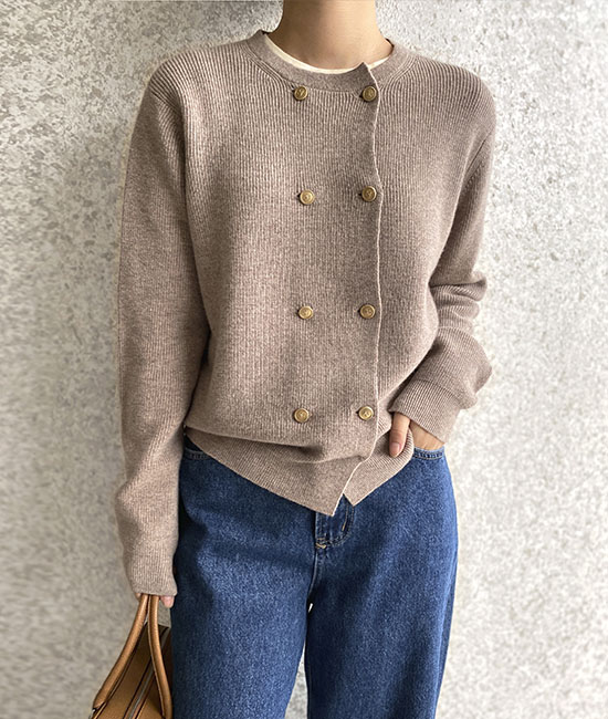 14番ダブルボタンカーディガン