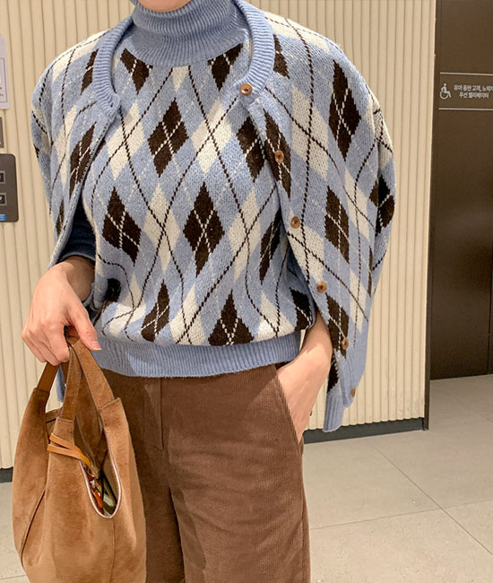 ビンスアーガイルカーディガン