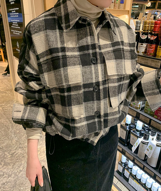 チェックキルティングジャケット