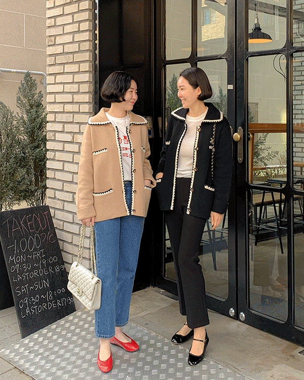 ツイードニットジャケット