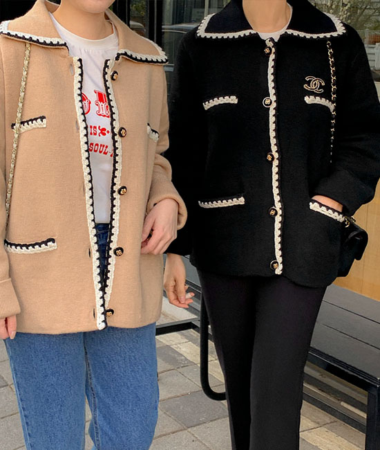 ツイードニットジャケット