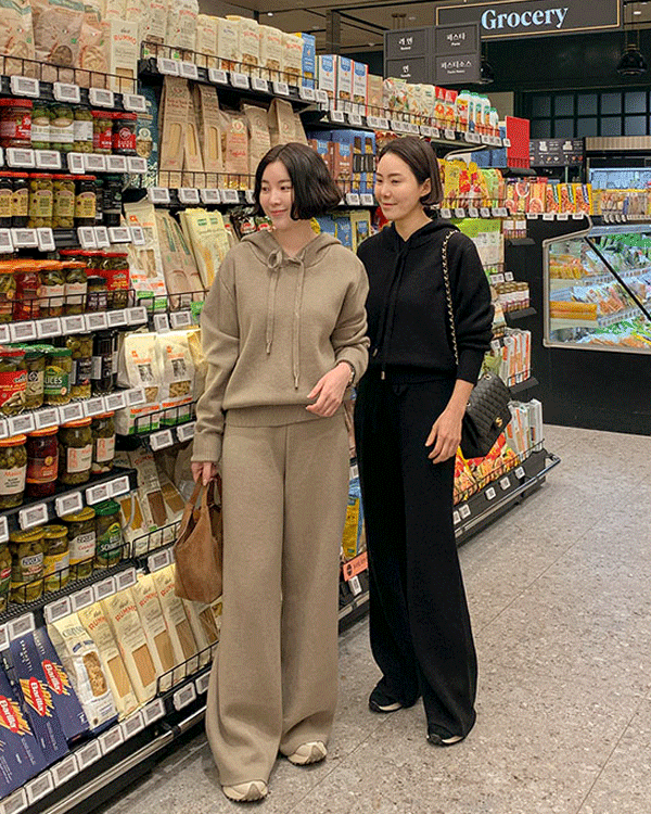 細身のミンク起毛ニットセット