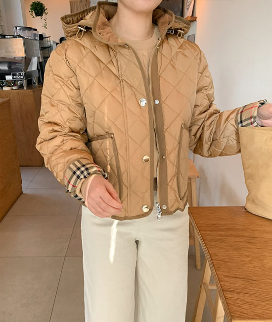 ダックダウンキルティングバディングジャケット