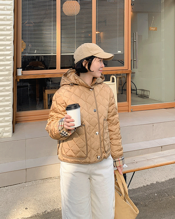 ダックダウンキルティングバディングジャケット