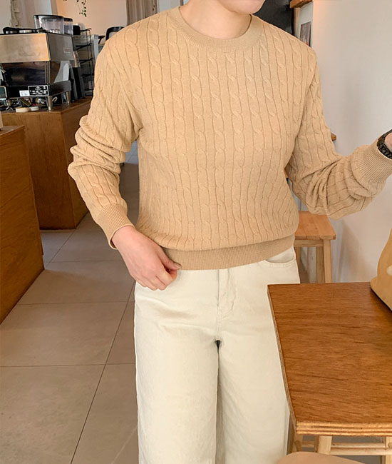 イタリアコットンクルーラーニット