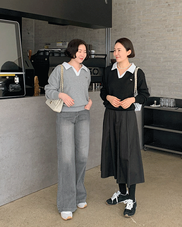 シャツカラーニット