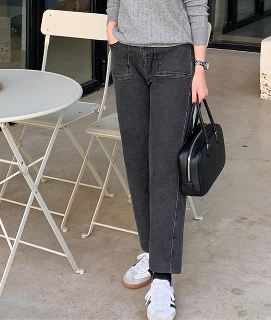 ツーポケットバギーデニムパンツ