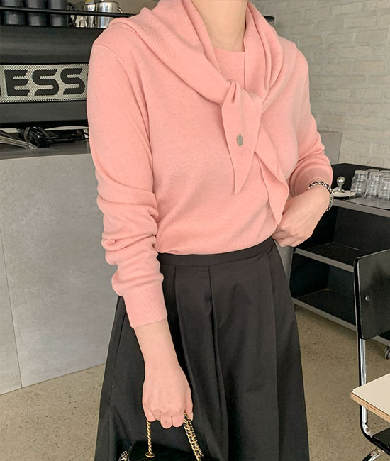 スカーフセットラウンドニット