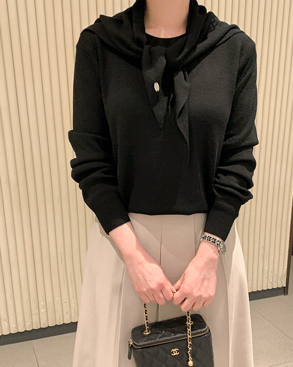 スカーフセットラウンドニット