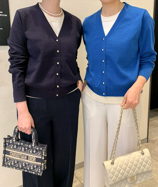 デュアルレイヤードカーディガン