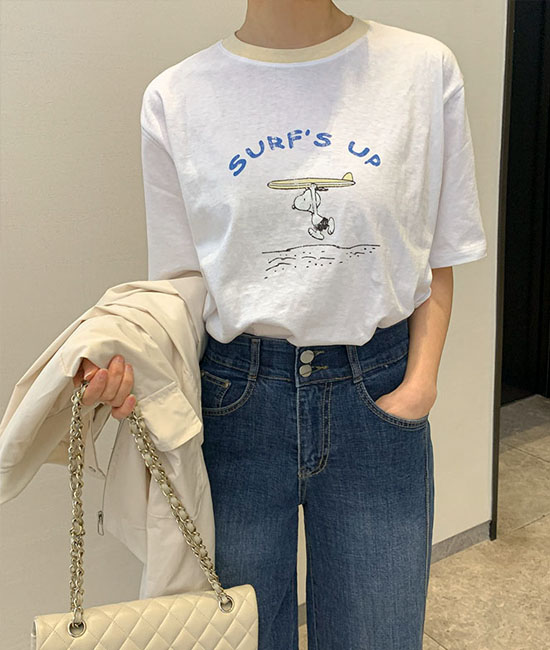 スヌーピー配色半そでティー