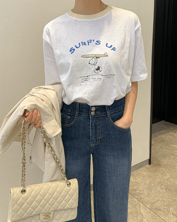 スヌーピー配色半そでティー