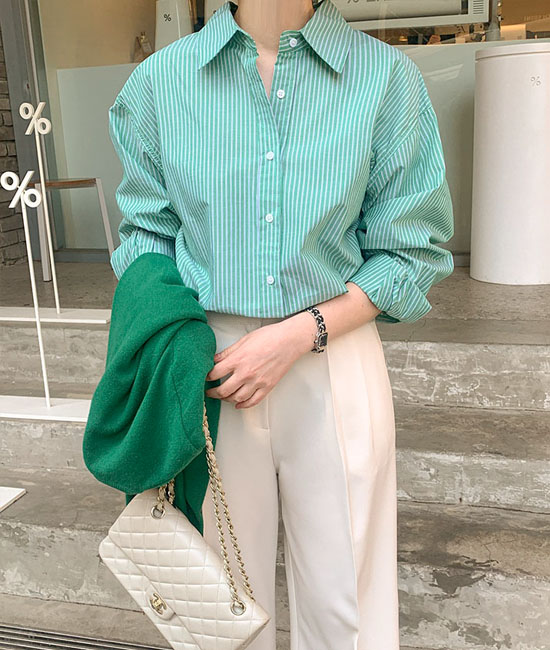 カラーストライプシャツ