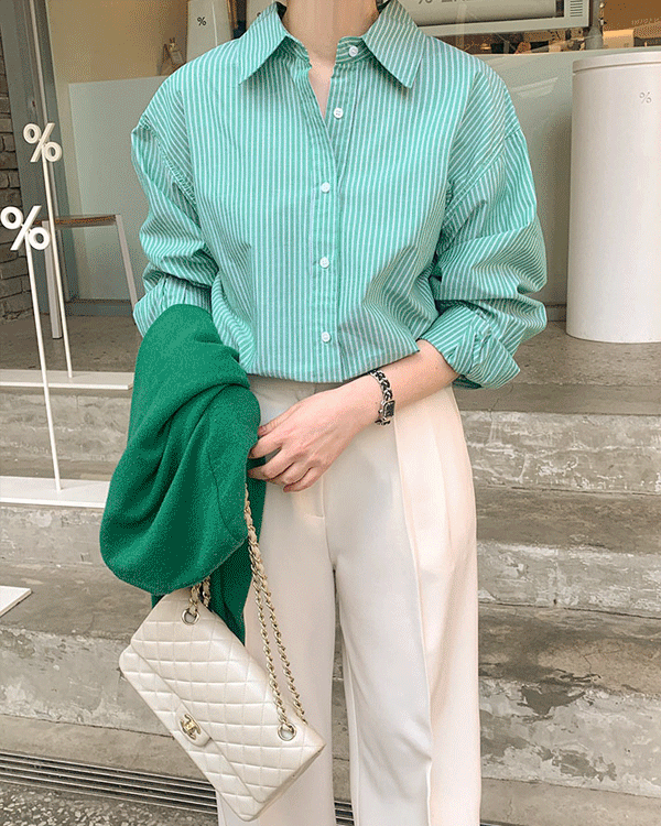 カラーストライプシャツ