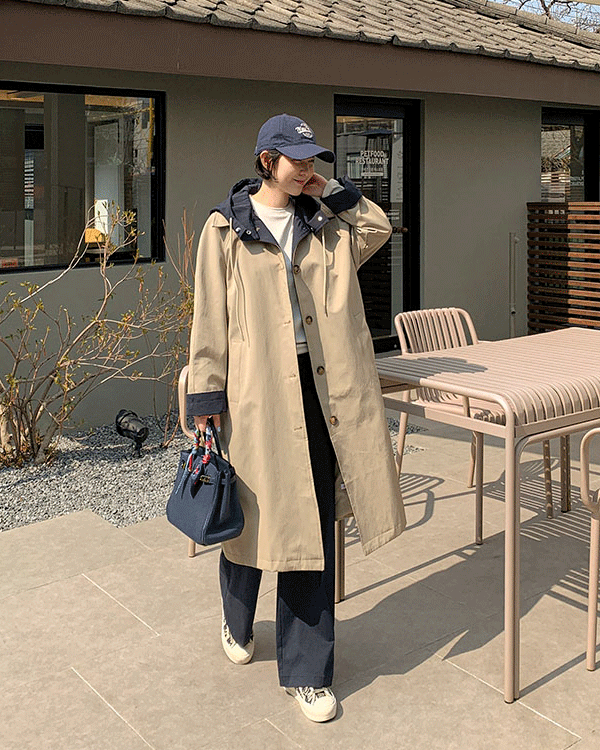 フード配色バーバリージャケット