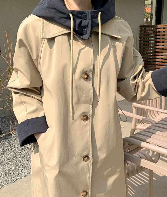 フード配色バーバリージャケット