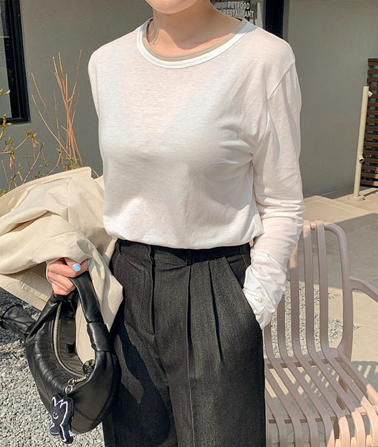 ミルキー配色ティーシャツ