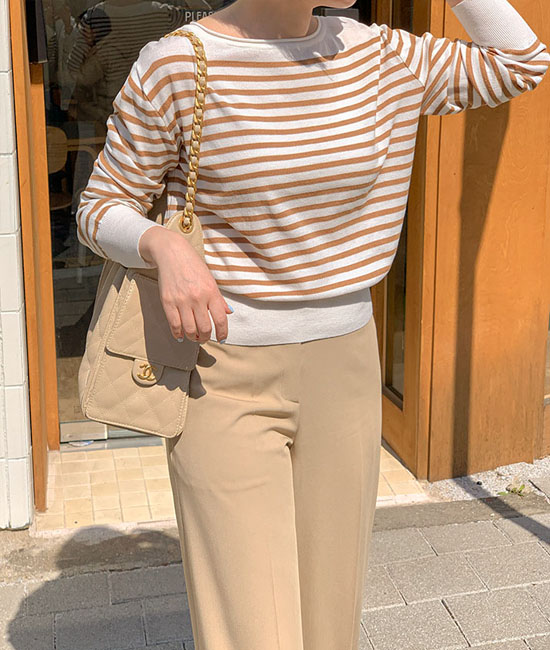 ジェーンストライプニット