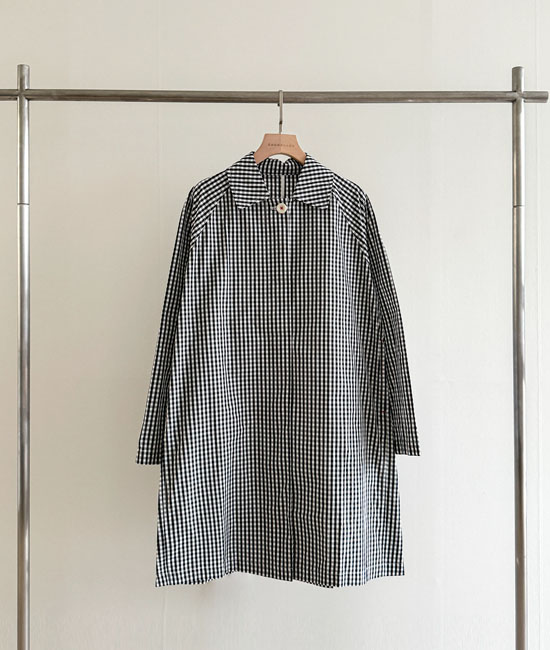 古房チェックトレンチジャケット