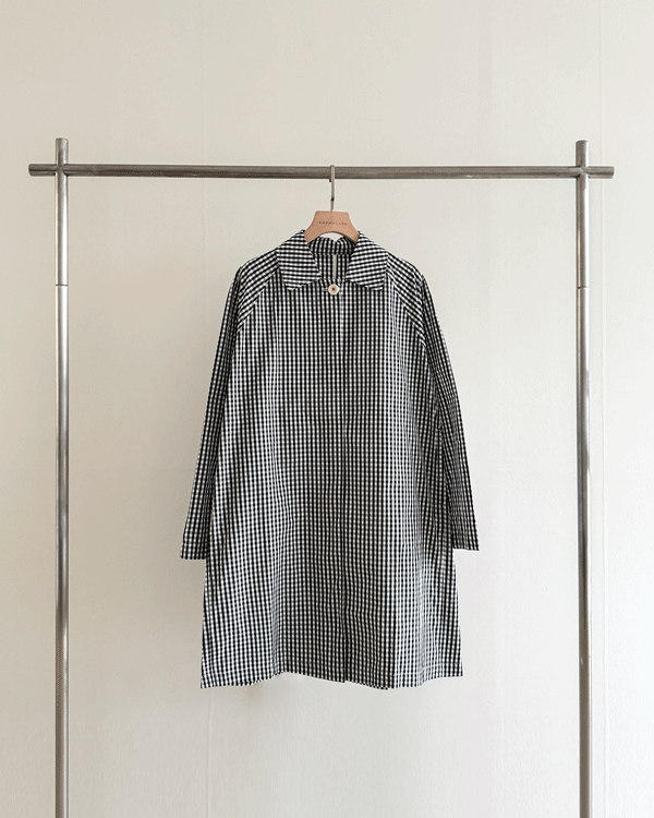 古房チェックトレンチジャケット