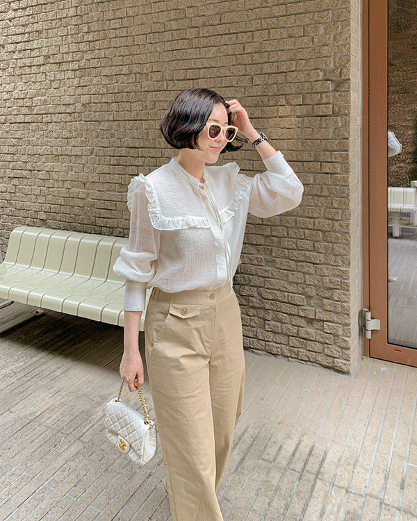 ルマイン - カラーフリルブラウス